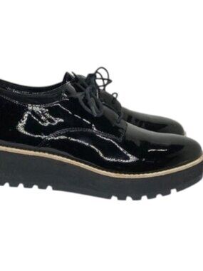 NEW EILEEN FISHER Women’s Eddy Oxford Shoes Size 6 Patent Leather Platform